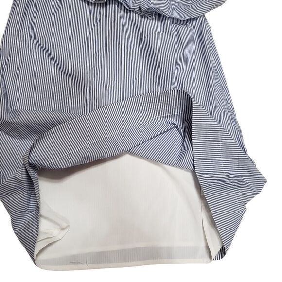 Abercrombie Pinstripe One Shoulder Ruffle Shift Dress MEDIUM - Picture 9 of 14